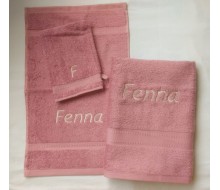 2-delige handdoekenset Clarysse old pink + washandje