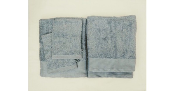 5-delige handdoekenset grijsblauw (500g/m²)