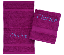 2-delige handdoekenset Jules Clarysse berry (=roze)