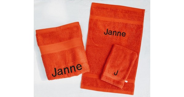 2-delige handdoekenset Jules Clarysse oranjerood